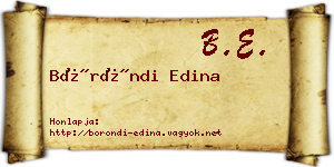 Böröndi Edina névjegykártya