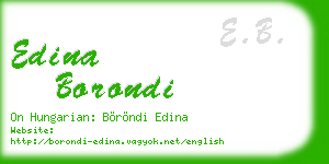 edina borondi business card